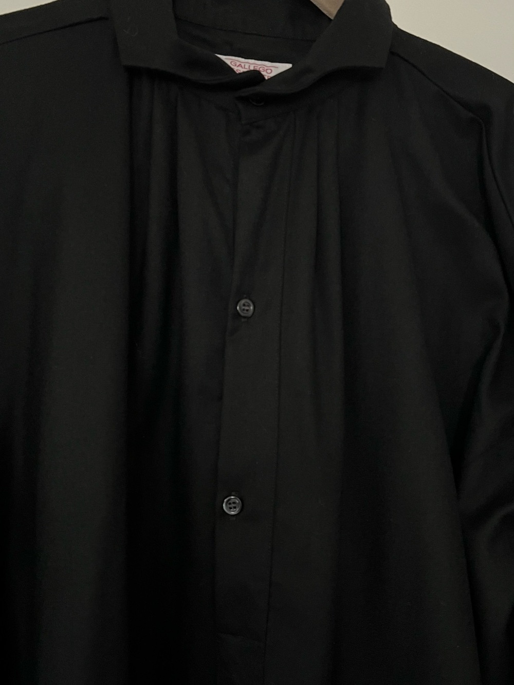 Black Mini Shirt Dress with Button Placket - Picture 4 of 5